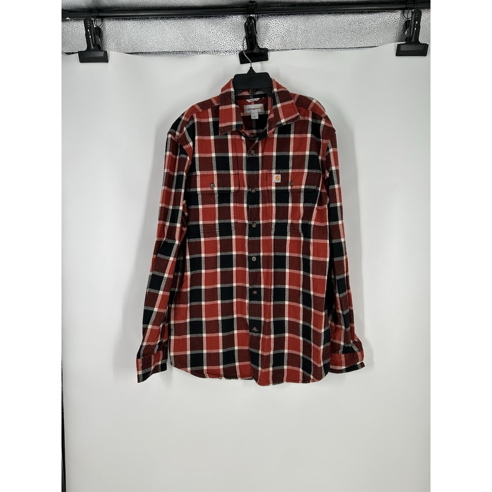 Carhartt Long Sleeve Plaid Flannel Button Down Hubbard Shirt‎ Mens Medium 102815
